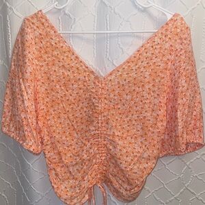 Orange Floral Women's Top H&M